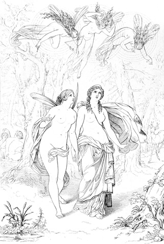 Asia And Panthea    Shelley, Prometheus Unbound, Act Ii, Scene 1 Coloring Page